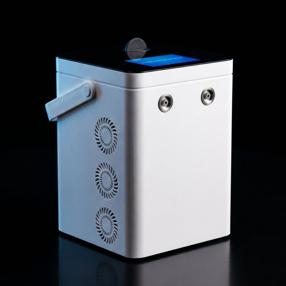 HYDROGENYX Mini — appareil à hydrogène compact, fond noir studio